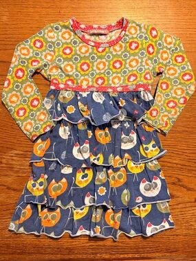 Jelly the Pug Size 4 Dress Cats Mice Butterflies 4T